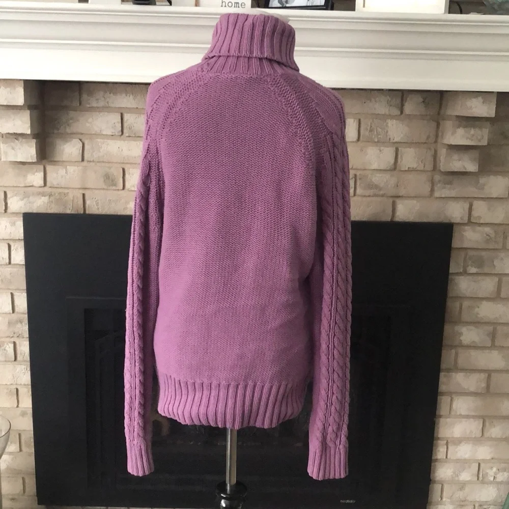 Relativity Lavender Cable Knot Chunky Studded Sweater size Large